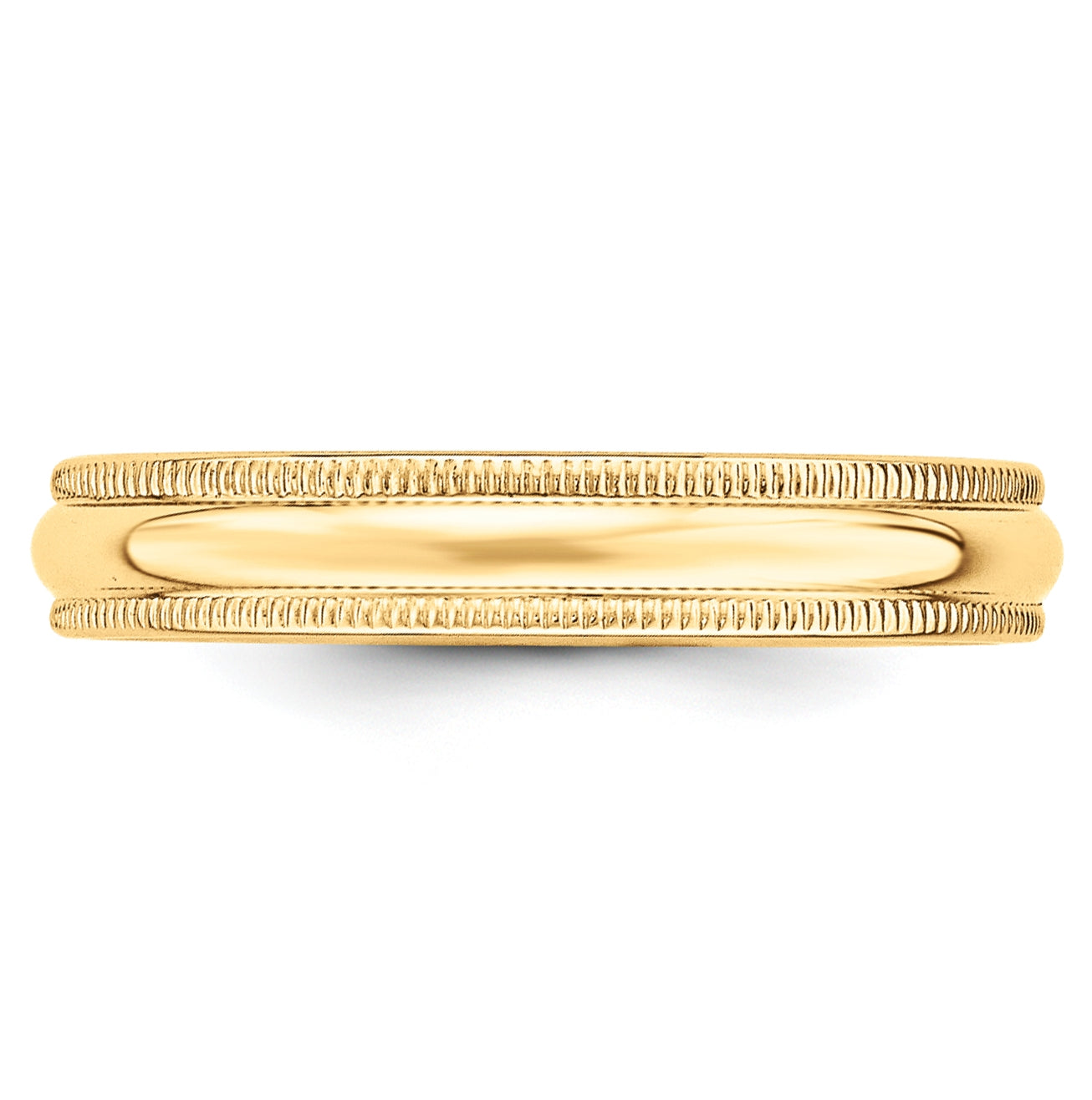 10k Yellow Or White Or Rose Gold Milgrain Half Round Wedding Band