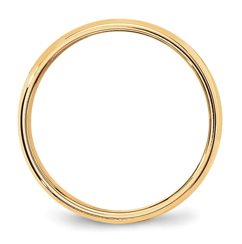 10k Yellow Or White Or Rose Gold Milgrain Half Round Wedding Band