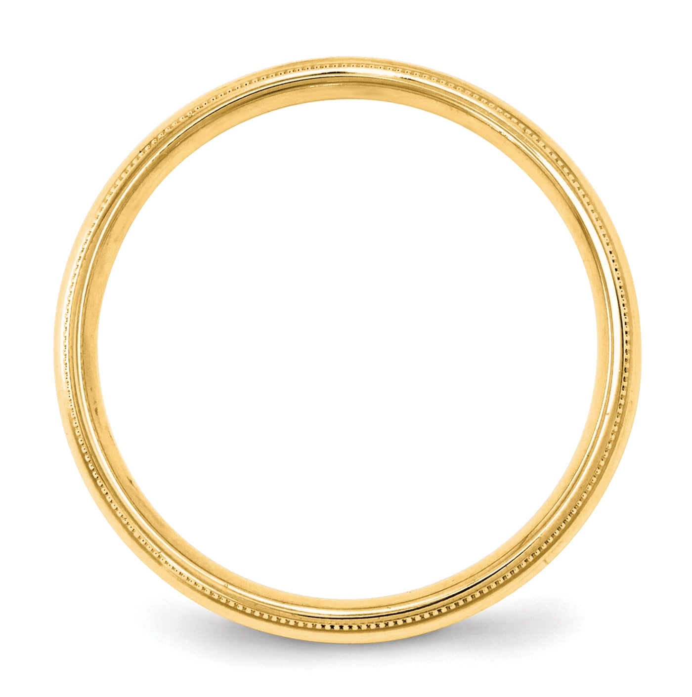 10k Yellow Or White Gold Milgrain Half Round Comfort Fit Wedding Band