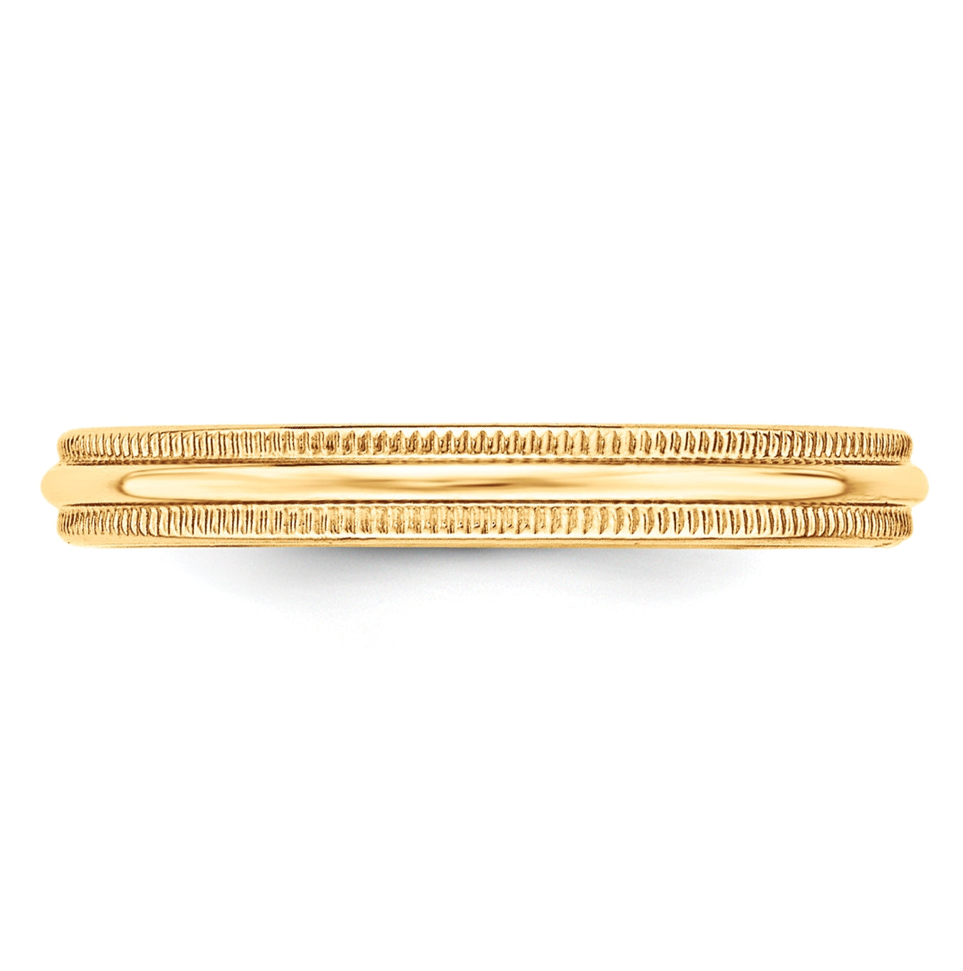 10k Yellow Or White Or Rose Gold Lightweight Milgrain Half Round Wedding Band