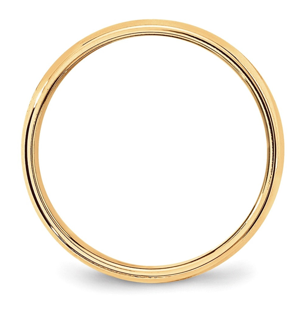 10k Yellow Or White Or Rose Gold Lightweight Milgrain Half Round Wedding Band