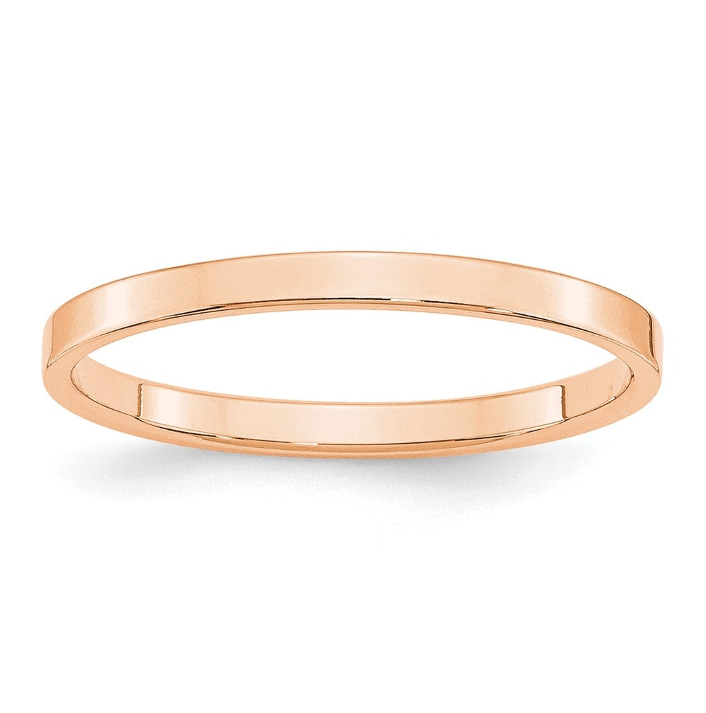 10k Yellow Or White Or Rose Gold Lightweight Flat Wedding Band