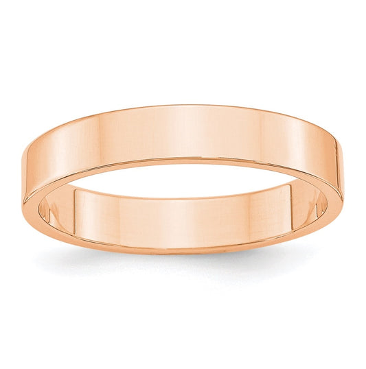 10k Rose Gold 4mm Lightweight Flat Wedding Band Size 5.5