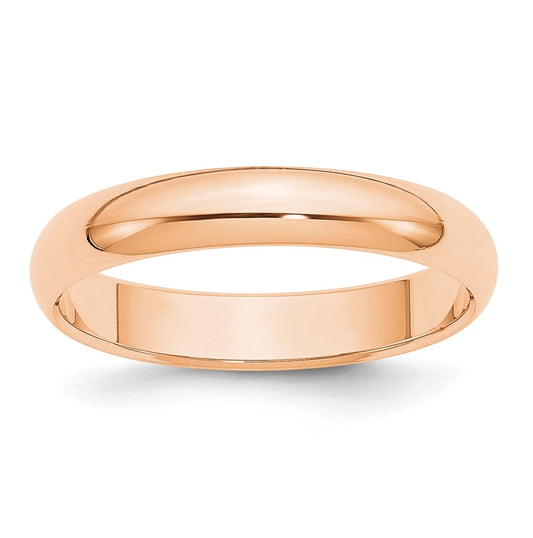 10k Rose Gold 4mm Half Round Wedding Band Size 4.5