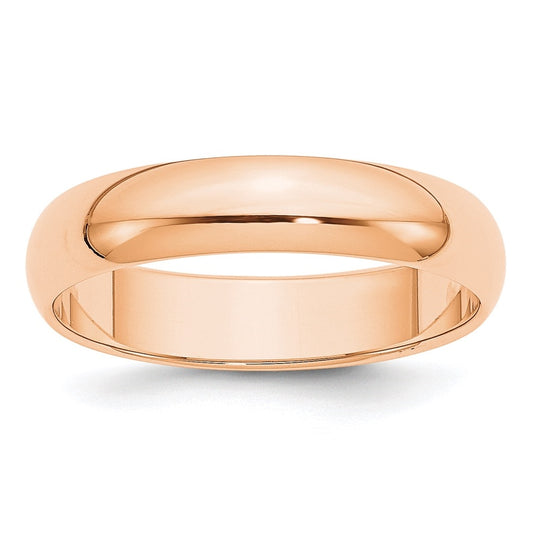 10k Rose Gold 5mm Half Round Wedding Band Size 5