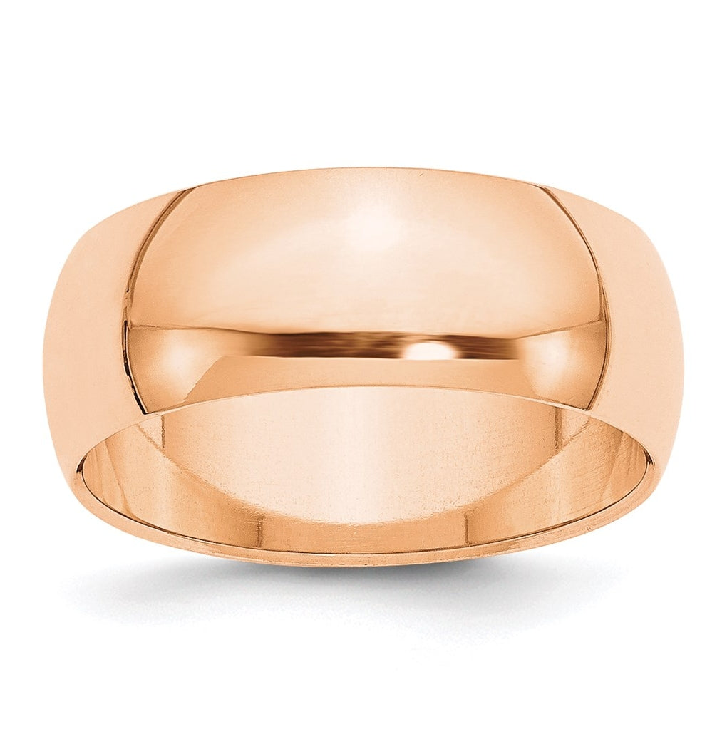 10k Yellow Or White Gold Half Round Wedding Band