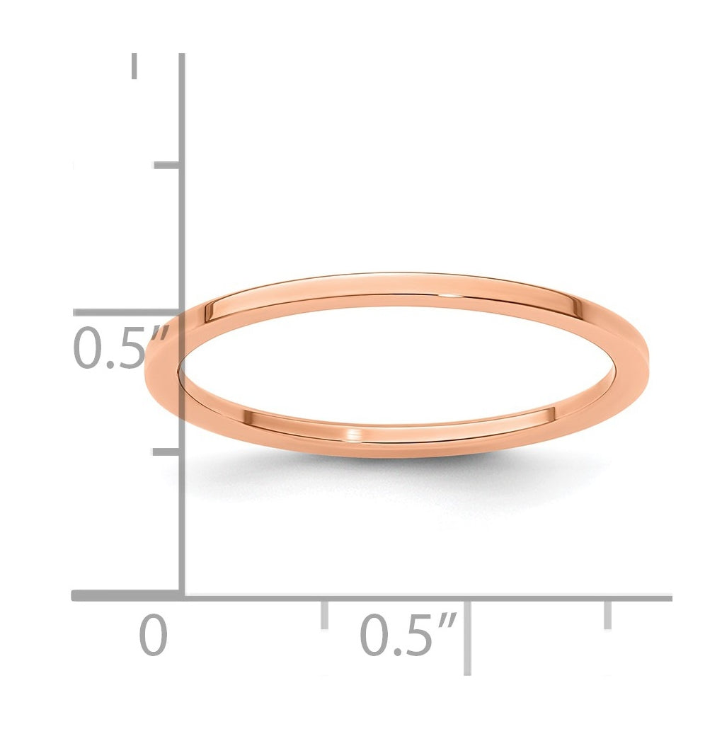 10k Yellow Or White Or Rose Gold 1.2mm Flat Polished Stackable Band