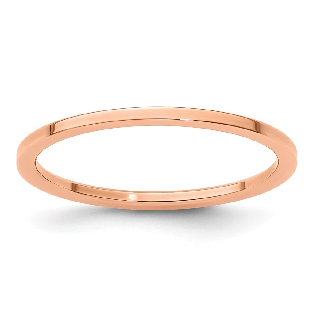 10K Rose Gold 1.2mm Flat Polished Stackable Band Size 5