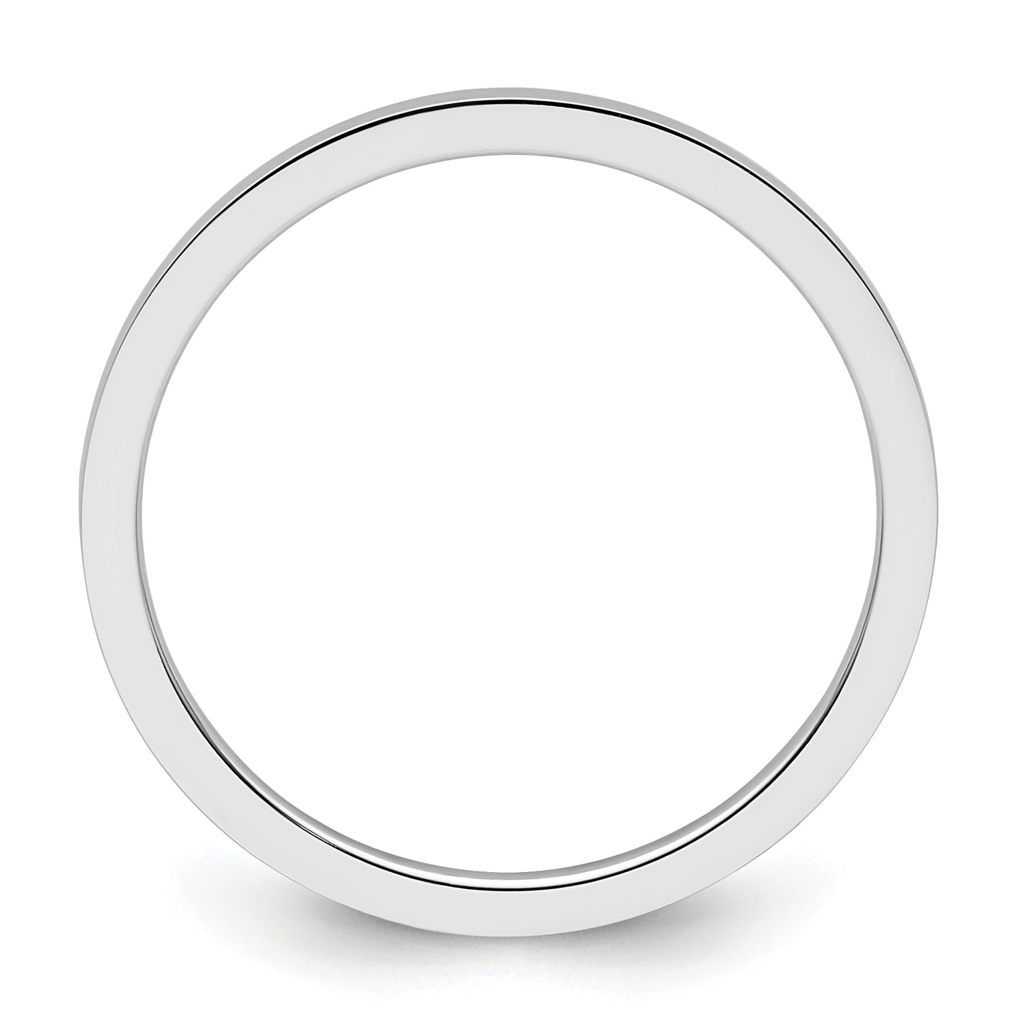 10K White Gold 1.2mm Flat Polished Stackable Band Size 4