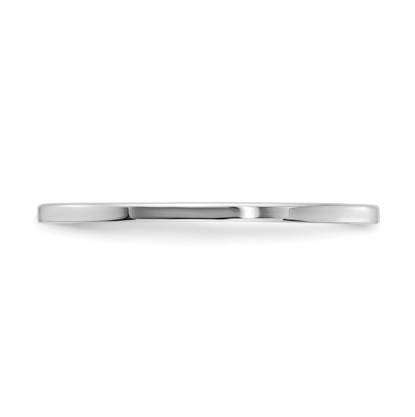 10K White Gold 1.2mm Flat Polished Stackable Band Size 5