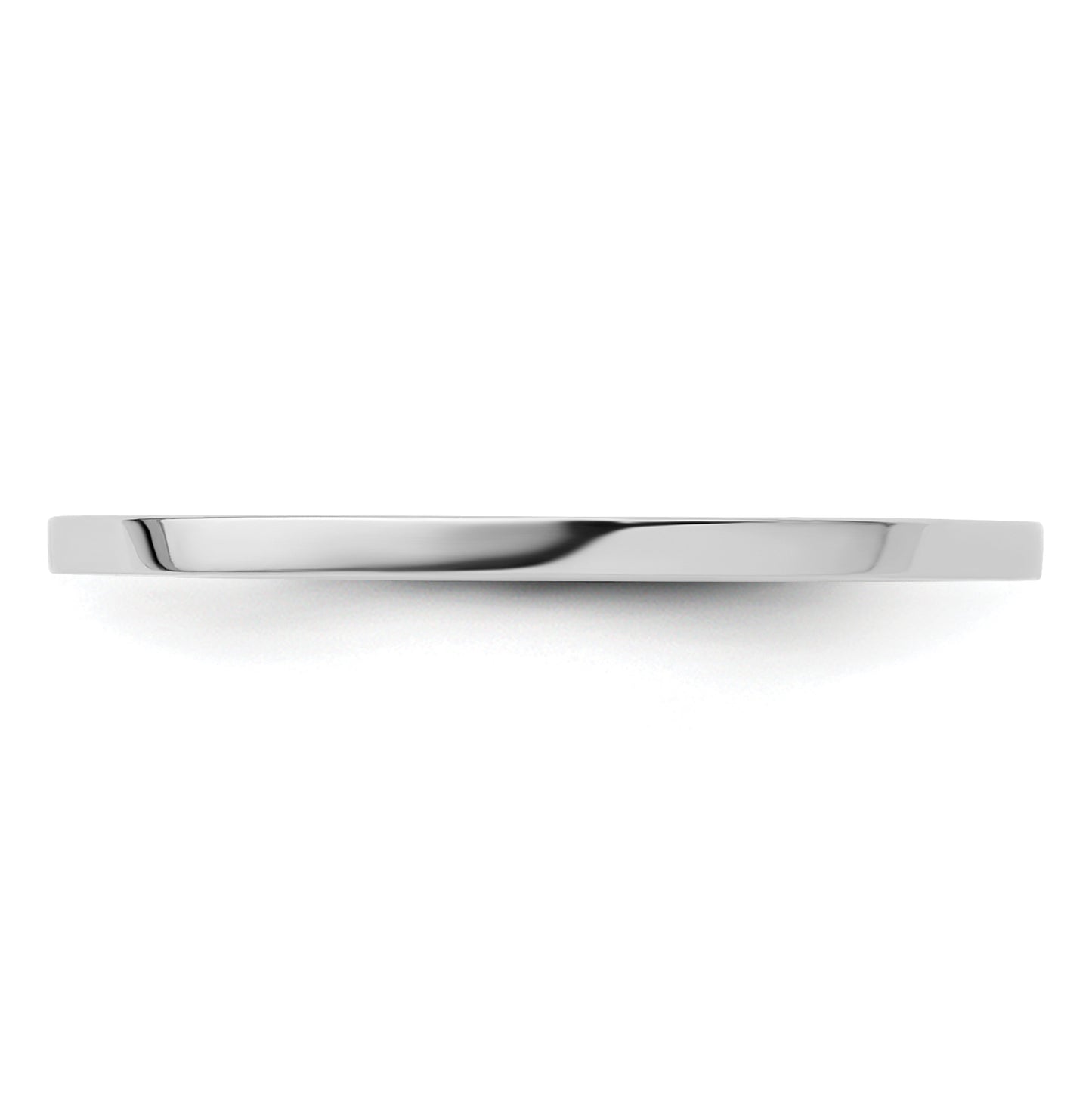 10K White Gold 1.2mm Flat Polished Stackable Band Size 5.5