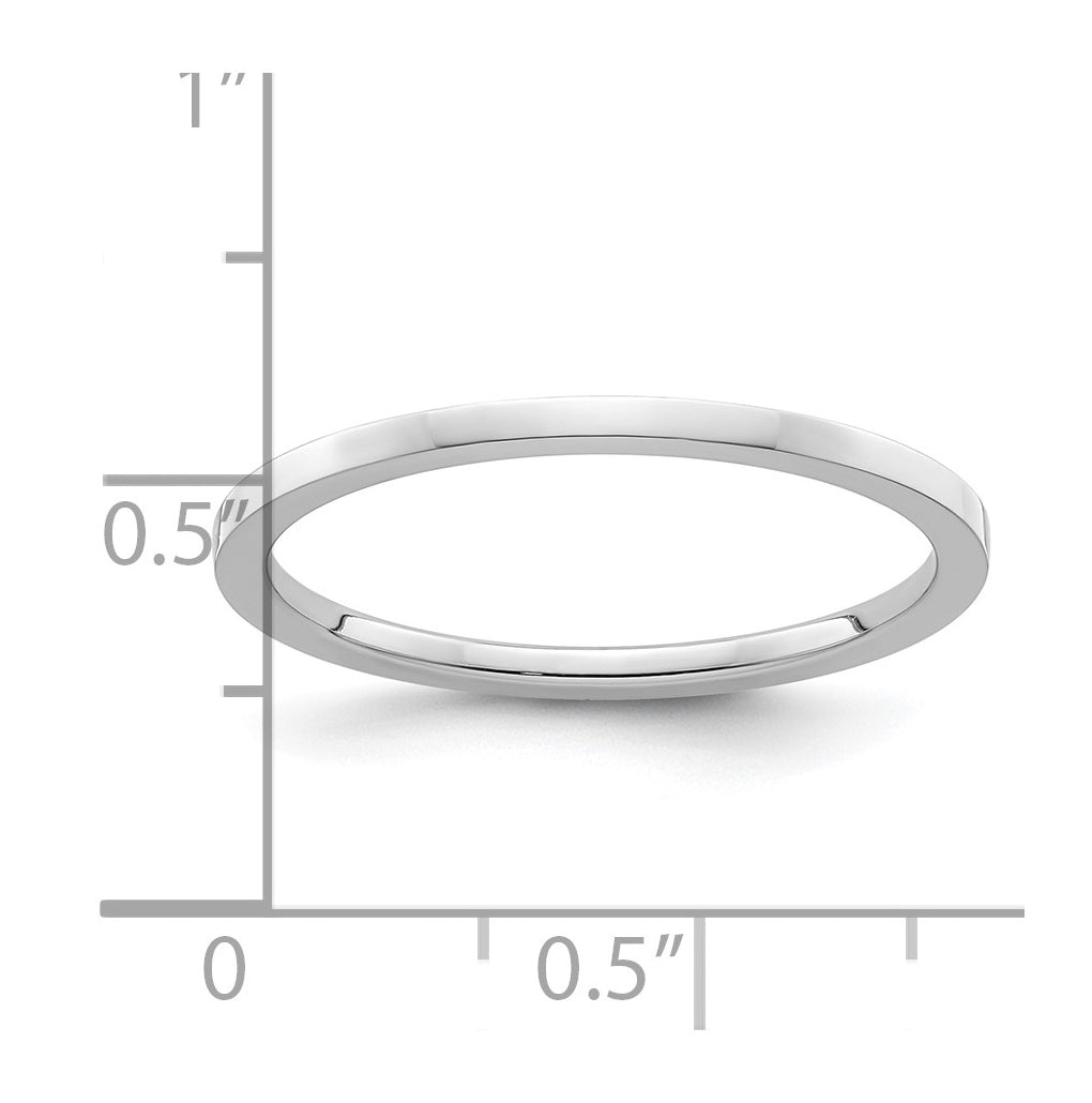 10k Yellow Or White Or Rose Gold 1.2mm Flat Polished Stackable Band