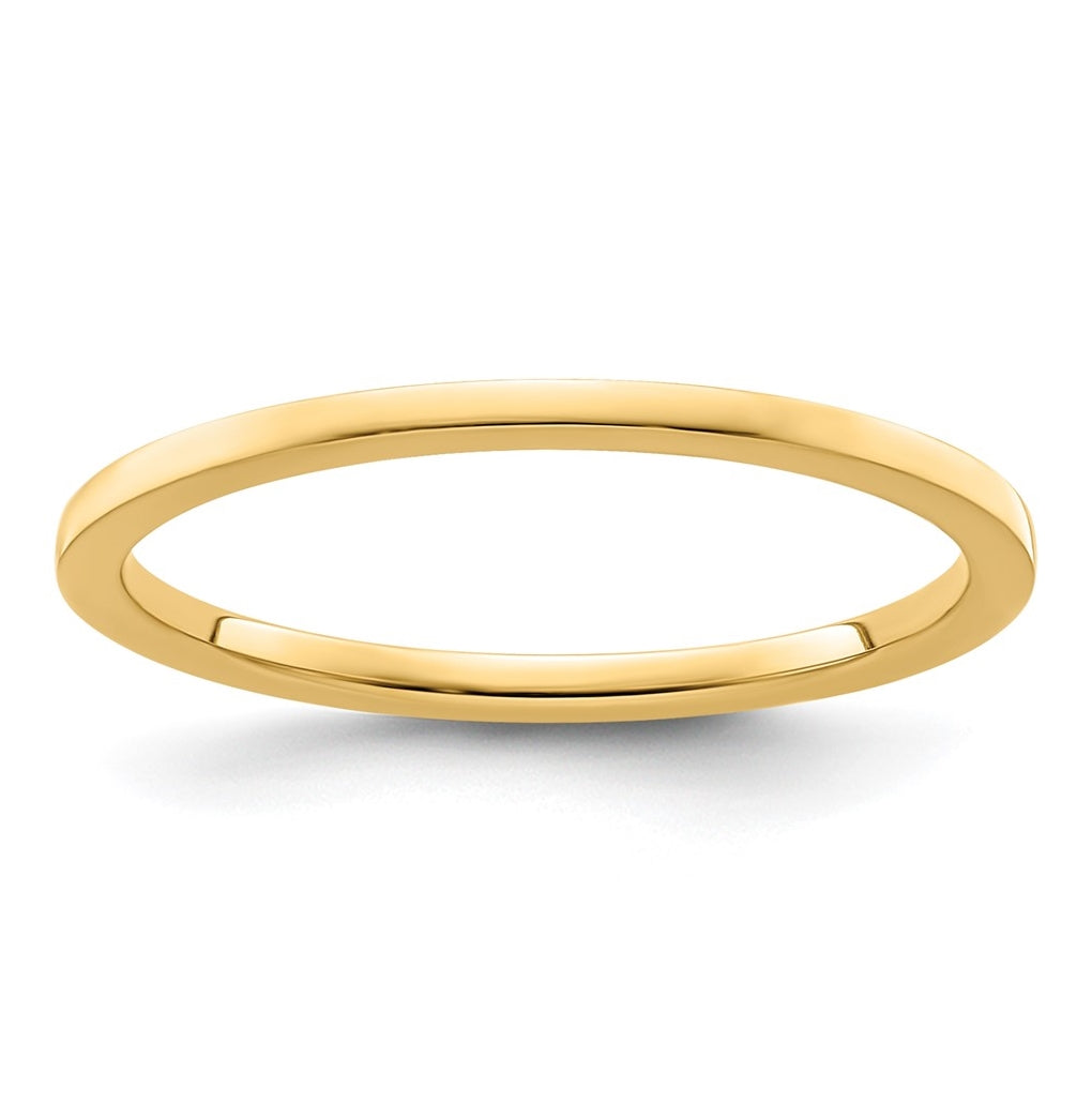 10K Yellow Gold 1.2mm Flat Polished Stackable Band Size 5