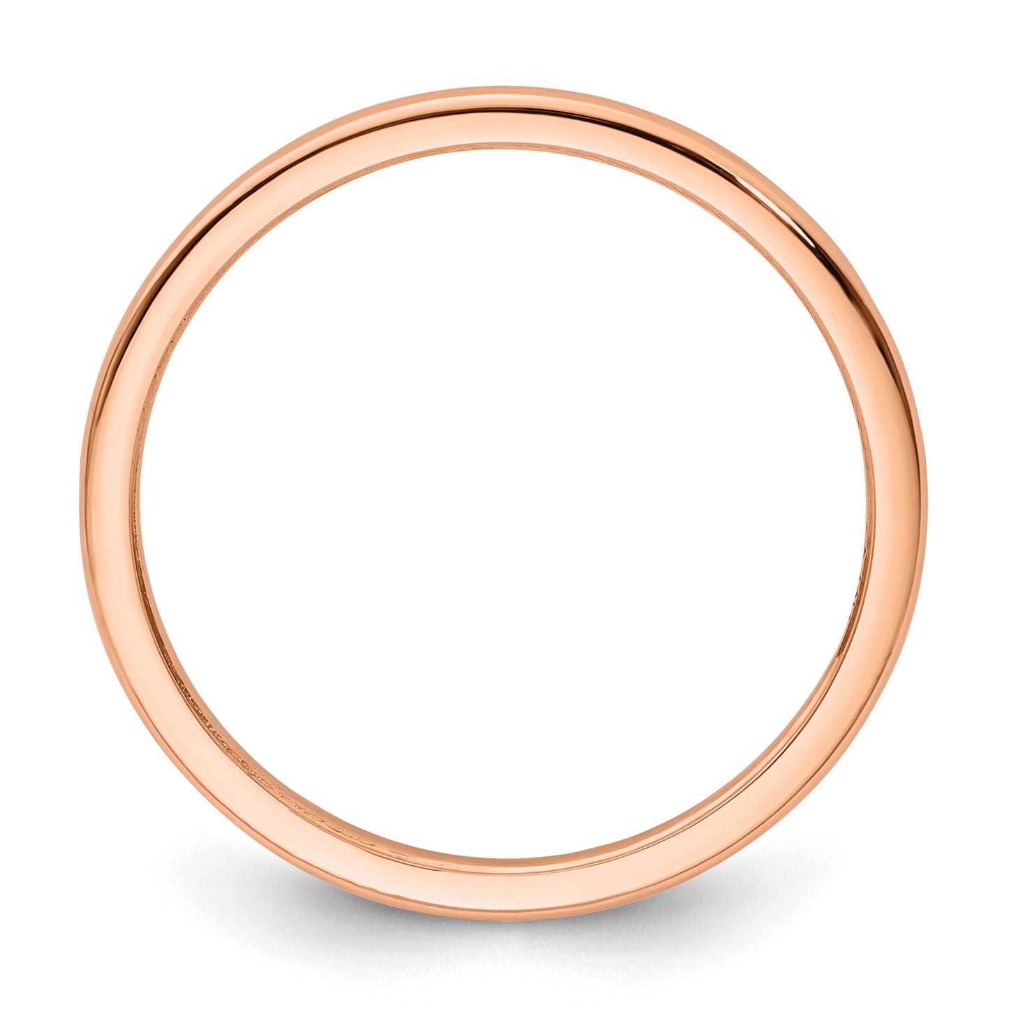 10K Rose Gold 1.2mm Half Round Polished Stackable Band Size 5.5