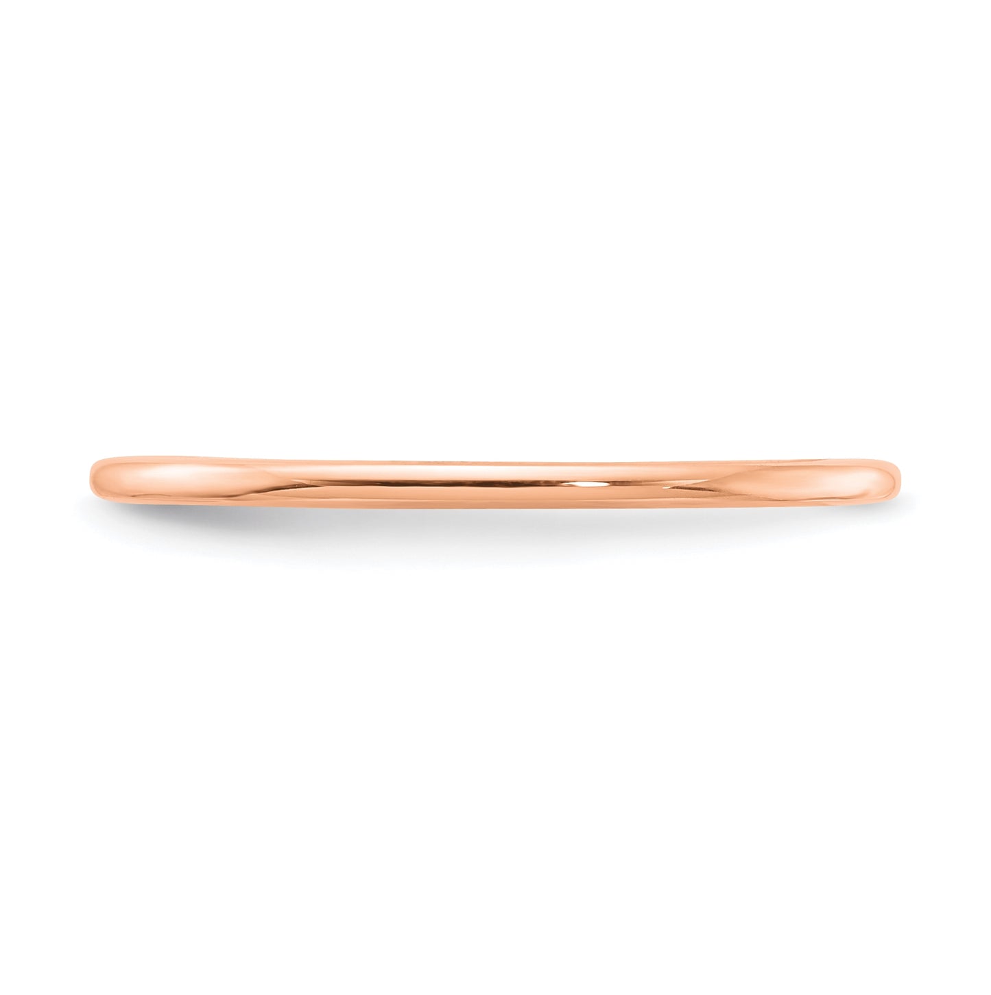 10K Rose Gold 1.2mm Half Round Polished Stackable Band Size 5