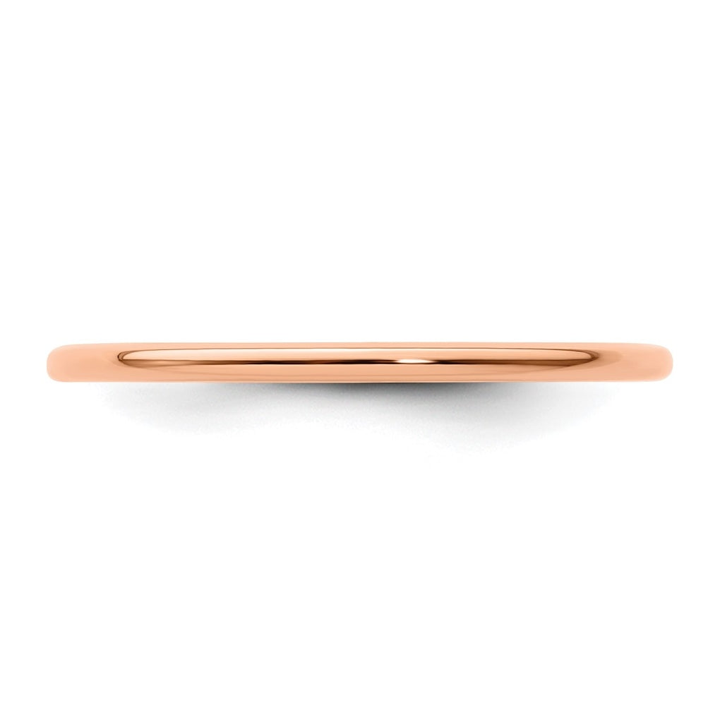 10K Yellow Or White Or Rose Gold Half Round Polished Stackable Band