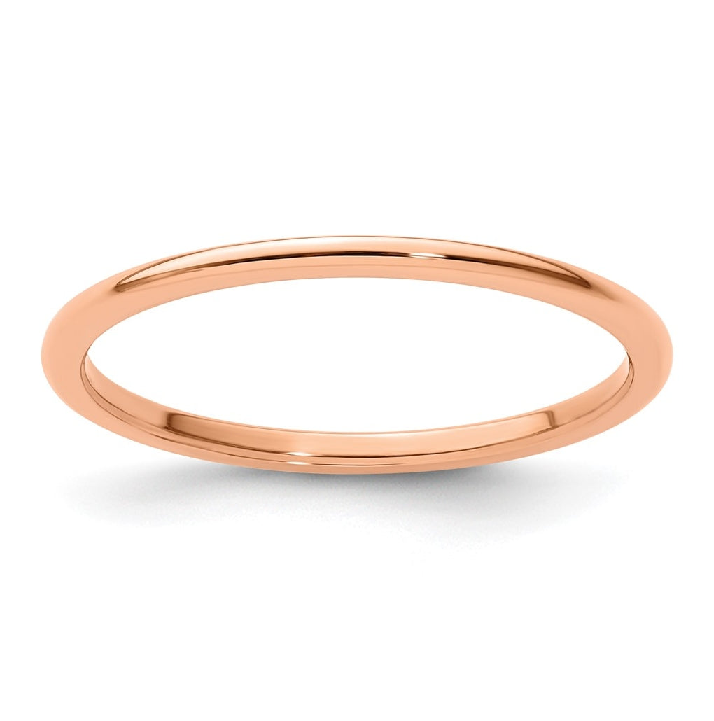 10K Yellow Or White Or Rose Gold Half Round Polished Stackable Band