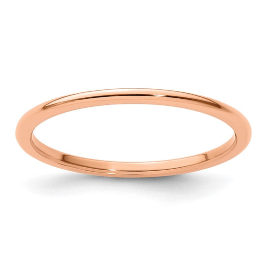 10K Yellow Or White Or Rose Gold Half Round Polished Stackable Band