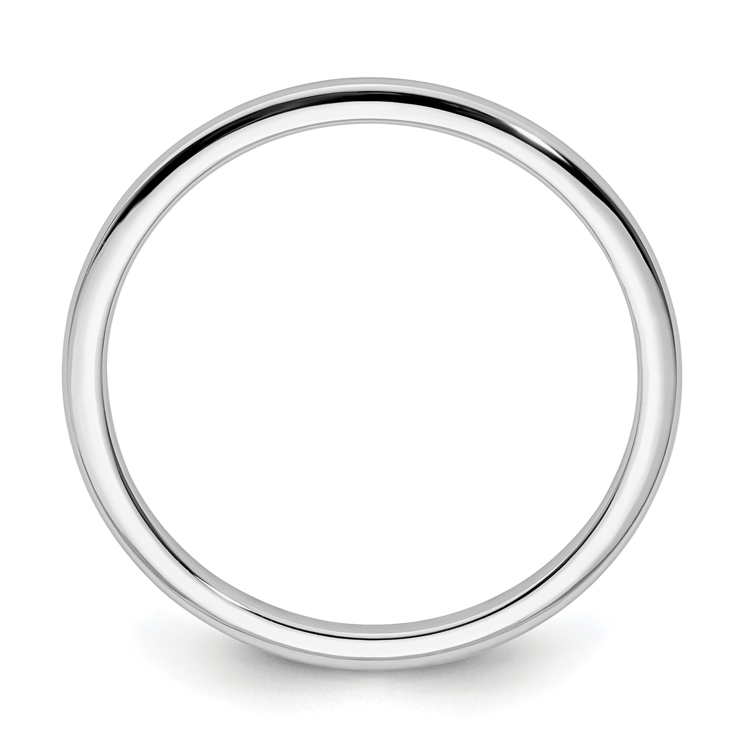 10K White Gold 1.2mm Half Round Polished Stackable Band Size 4