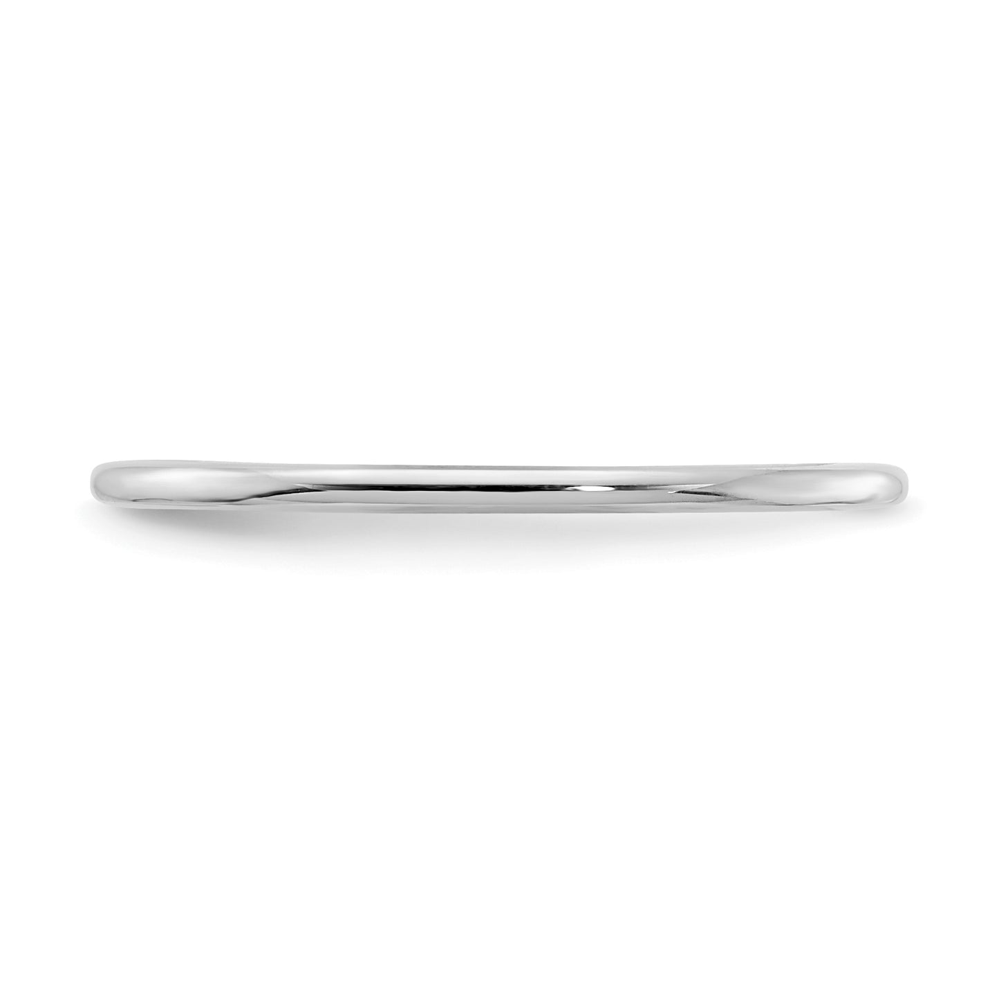 10K White Gold 1.2mm Half Round Polished Stackable Band Size 4.5