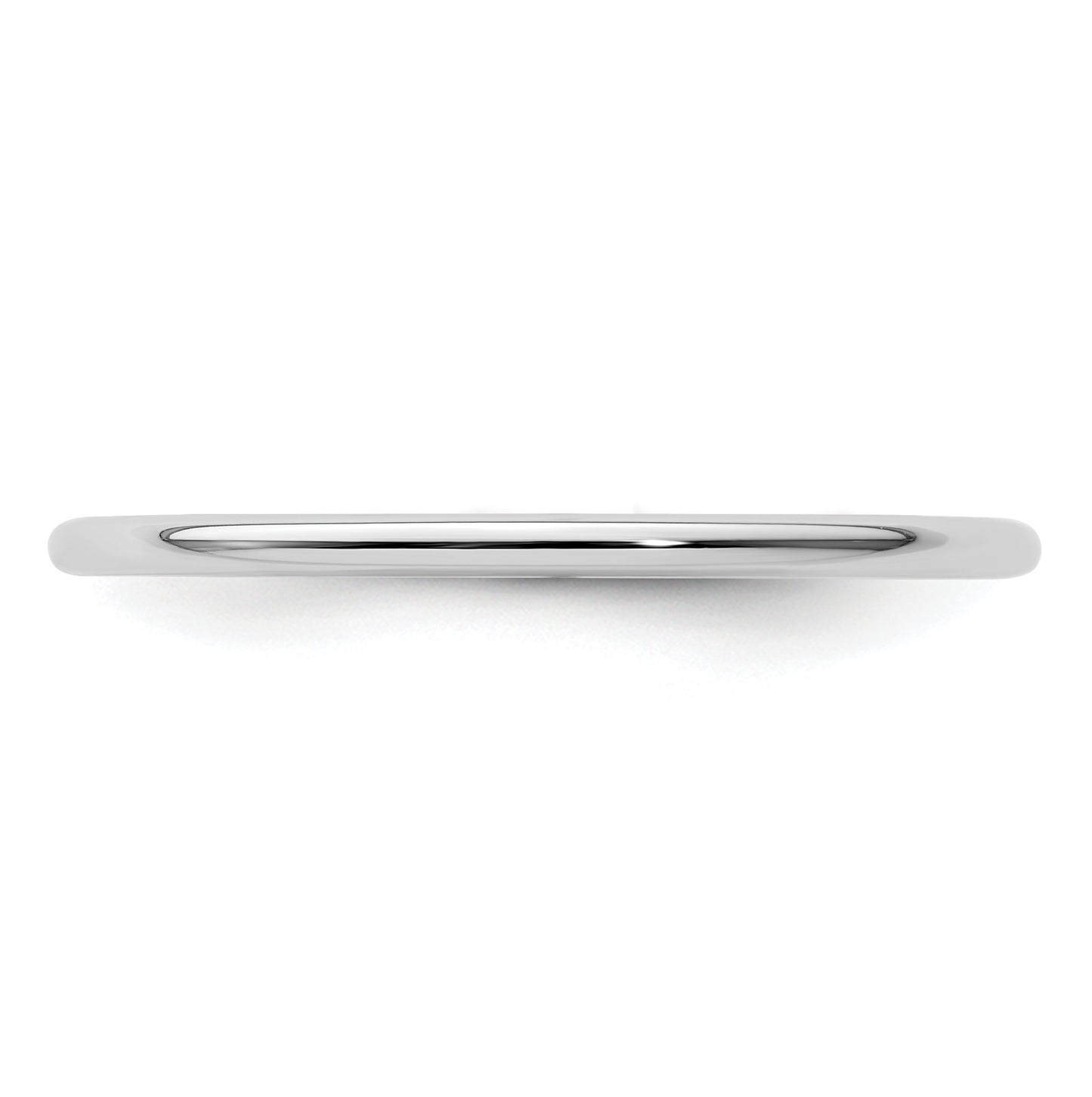 10K White Gold 1.2mm Half Round Polished Stackable Band Size 5.5