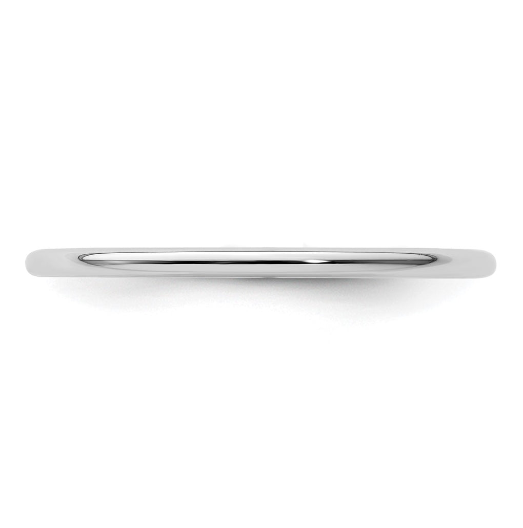 10K Yellow Or White Or Rose Gold Half Round Polished Stackable Band