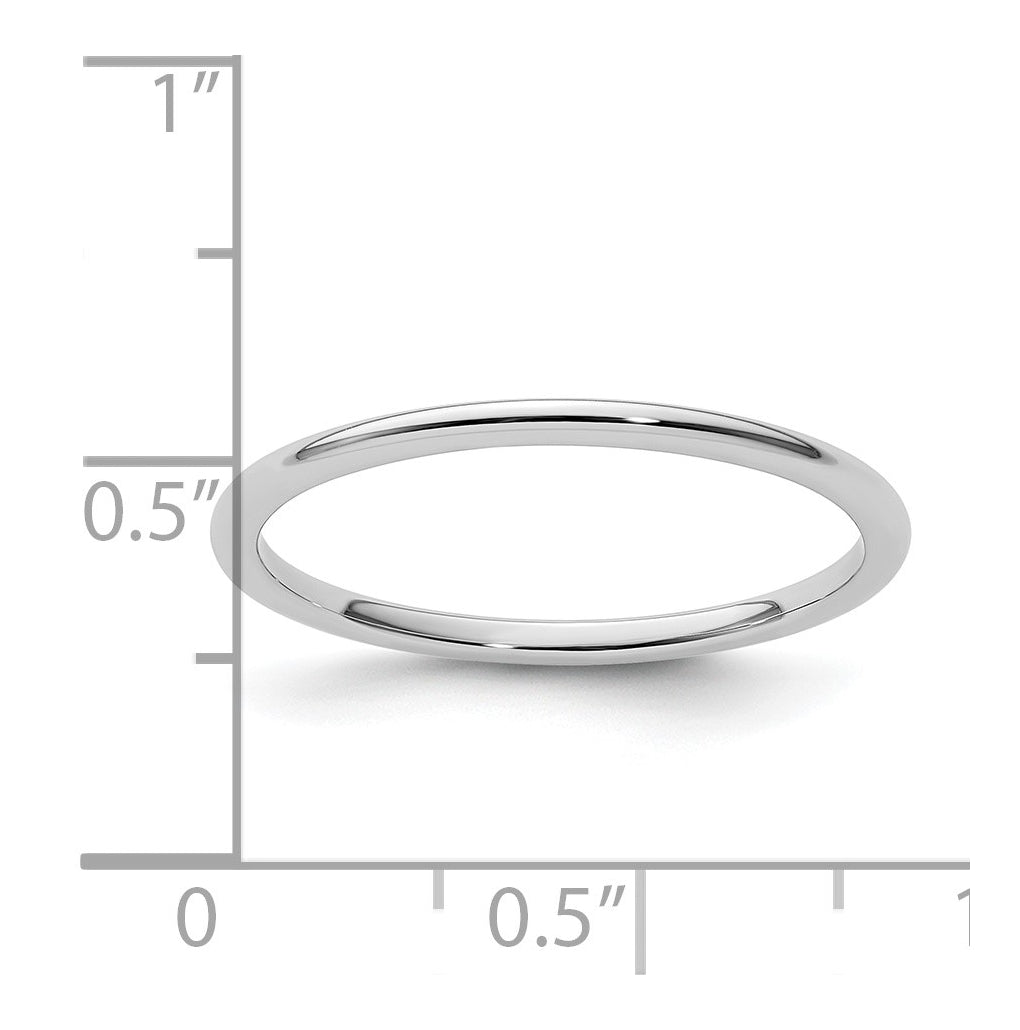 10K Yellow Or White Or Rose Gold Half Round Polished Stackable Band