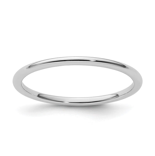 10K White Gold 1.2mm Half Round Polished Stackable Band Size 4