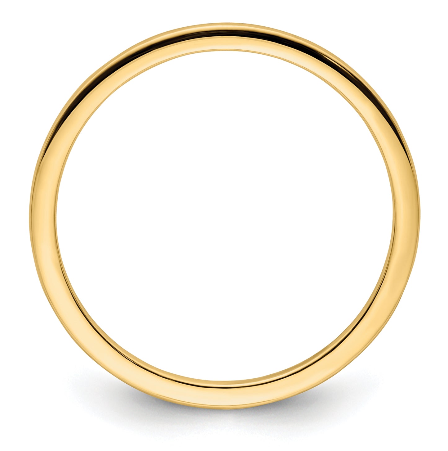10K Yellow Gold 1.2mm Half Round Polished Stackable Band Size 5