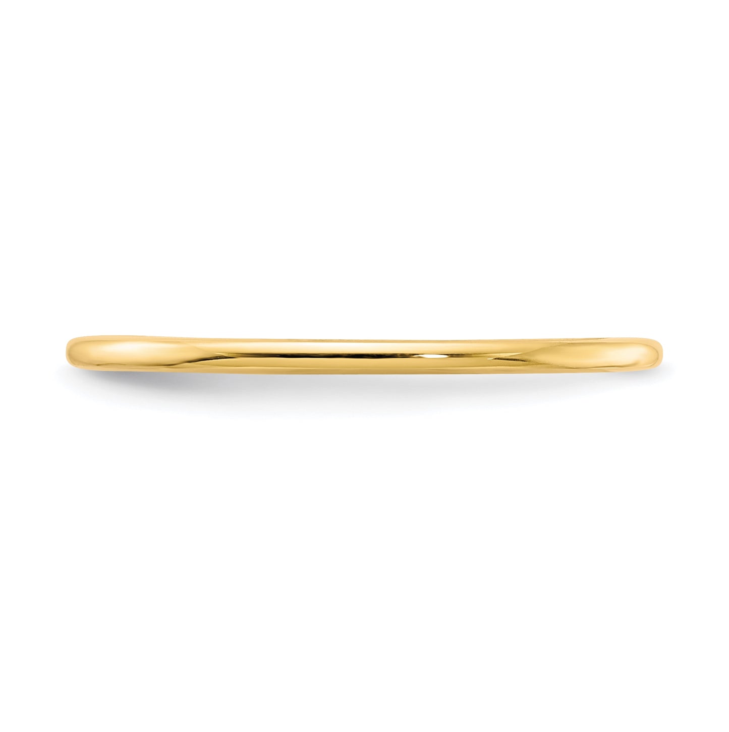 10K Yellow Gold 1.2mm Half Round Polished Stackable Band Size 5.5