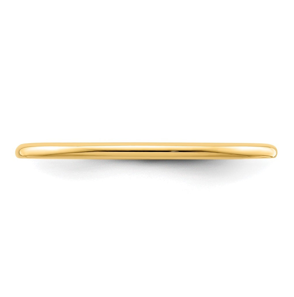 10K Yellow Or White Or Rose Gold Half Round Polished Stackable Band