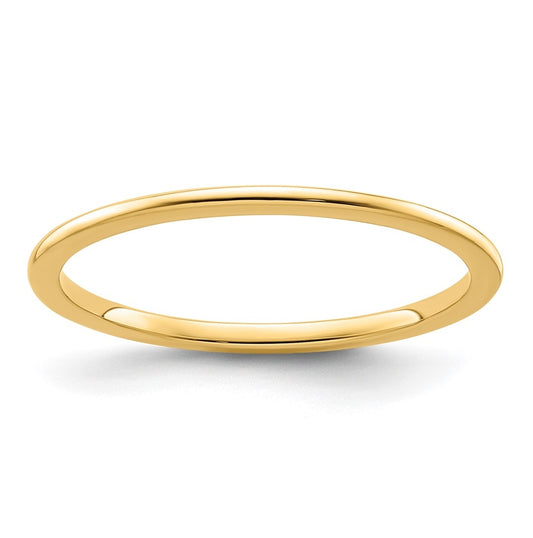 10K Yellow Gold 1.2mm Half Round Polished Stackable Band Size 4.5