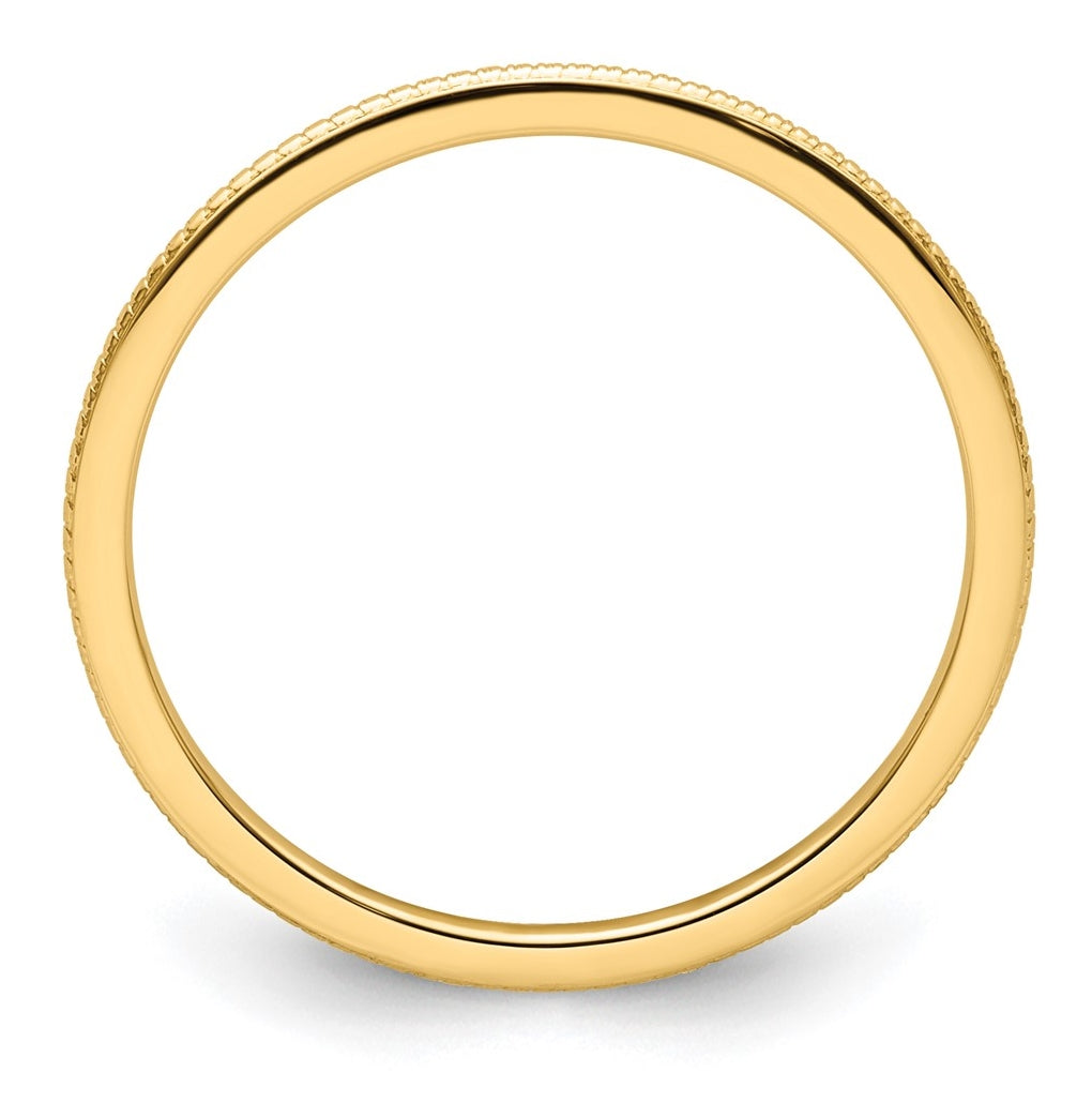 10k Yellow Or White Or Rose Gold 1.2mm Beaded Stackable Band