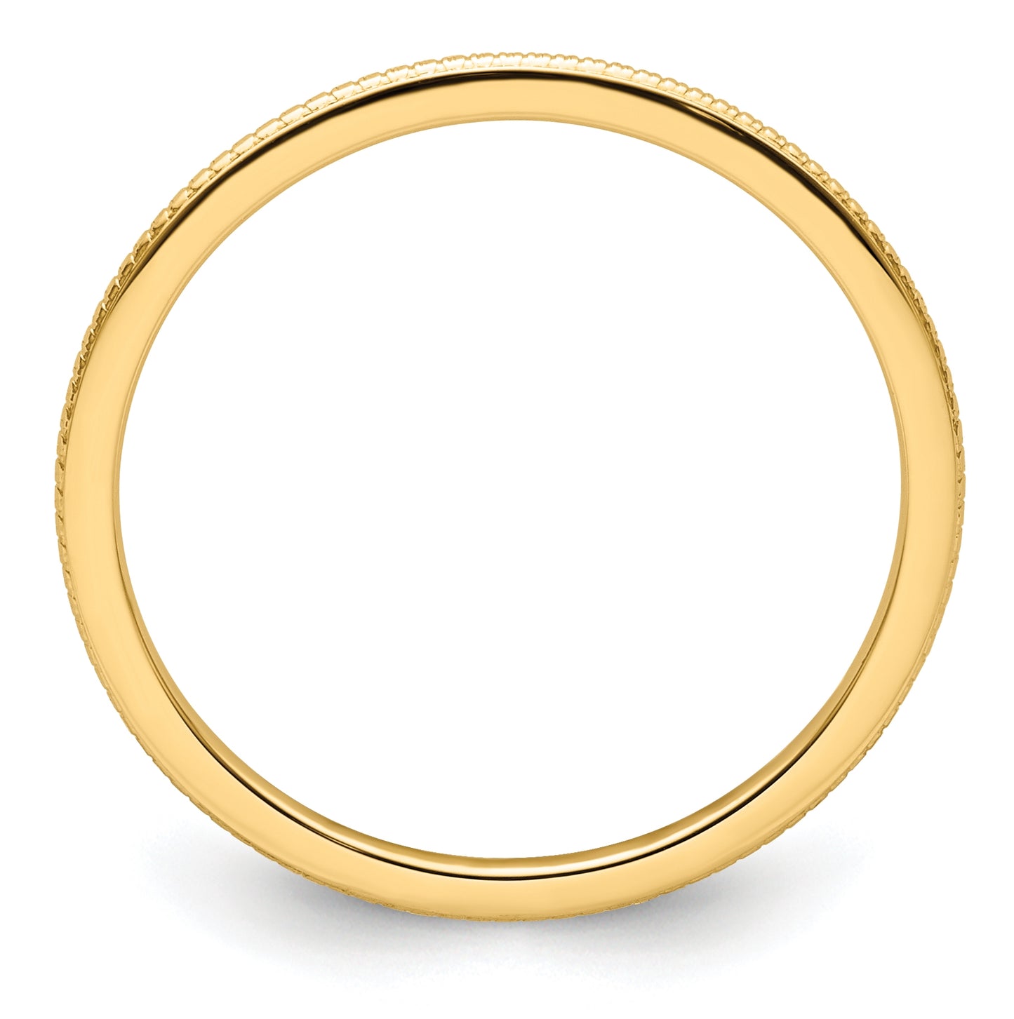 10K Yellow Gold 1.2mm Beaded Stackable Band Size 5