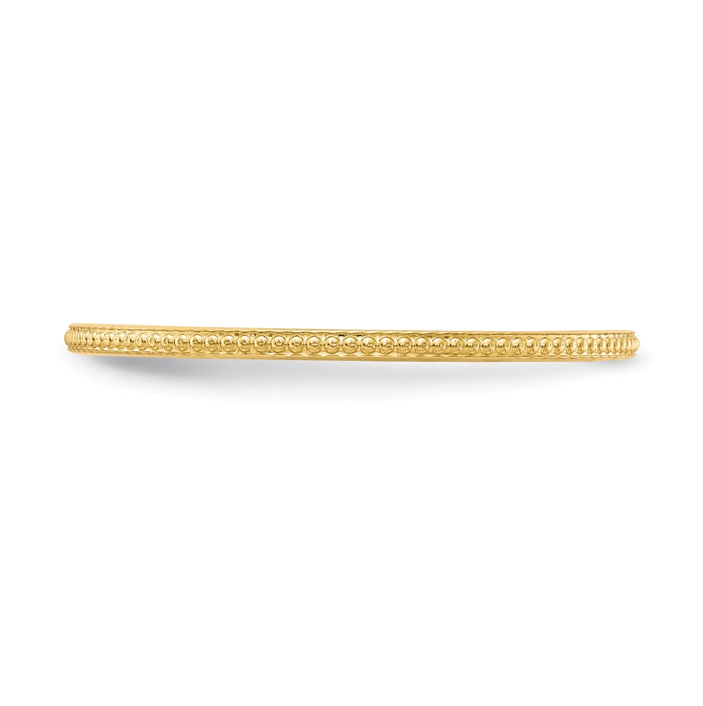 10K Yellow Gold 1.2mm Beaded Stackable Band Size 5