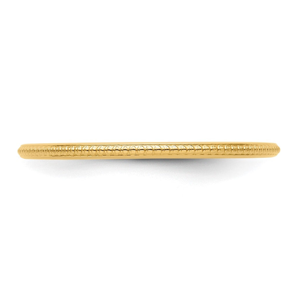 10k Yellow Or White Or Rose Gold 1.2mm Beaded Stackable Band