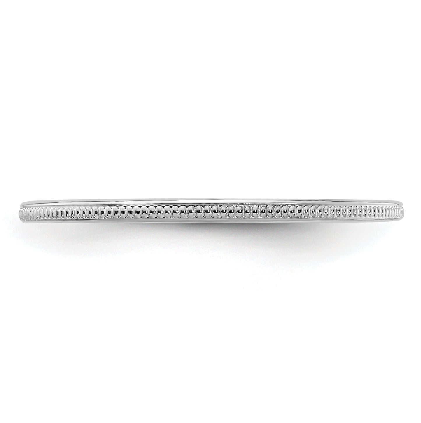 10K White Gold 1.2mm Milgrain Stackable Band Size 4