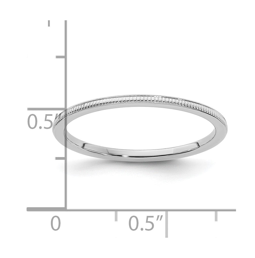 10k Yellow Or White Or Rose Gold 1.2mm Milgrain Stackable Band