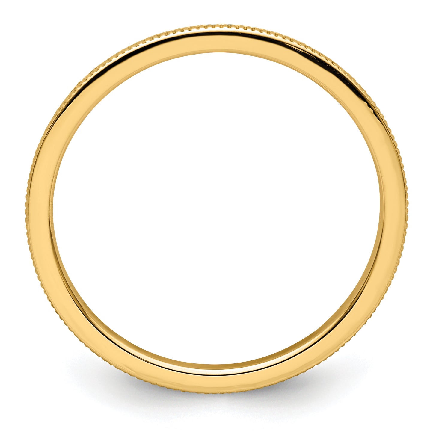 10K Yellow Gold 1.2mm Milgrain Stackable Band Size 4.5