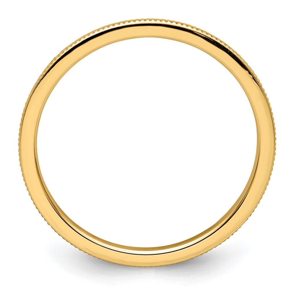 10k Yellow Or White Or Rose Gold 1.2mm Milgrain Stackable Band