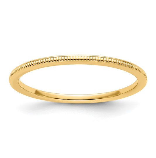 10K Yellow Gold 1.2mm Milgrain Stackable Band Size 4.5