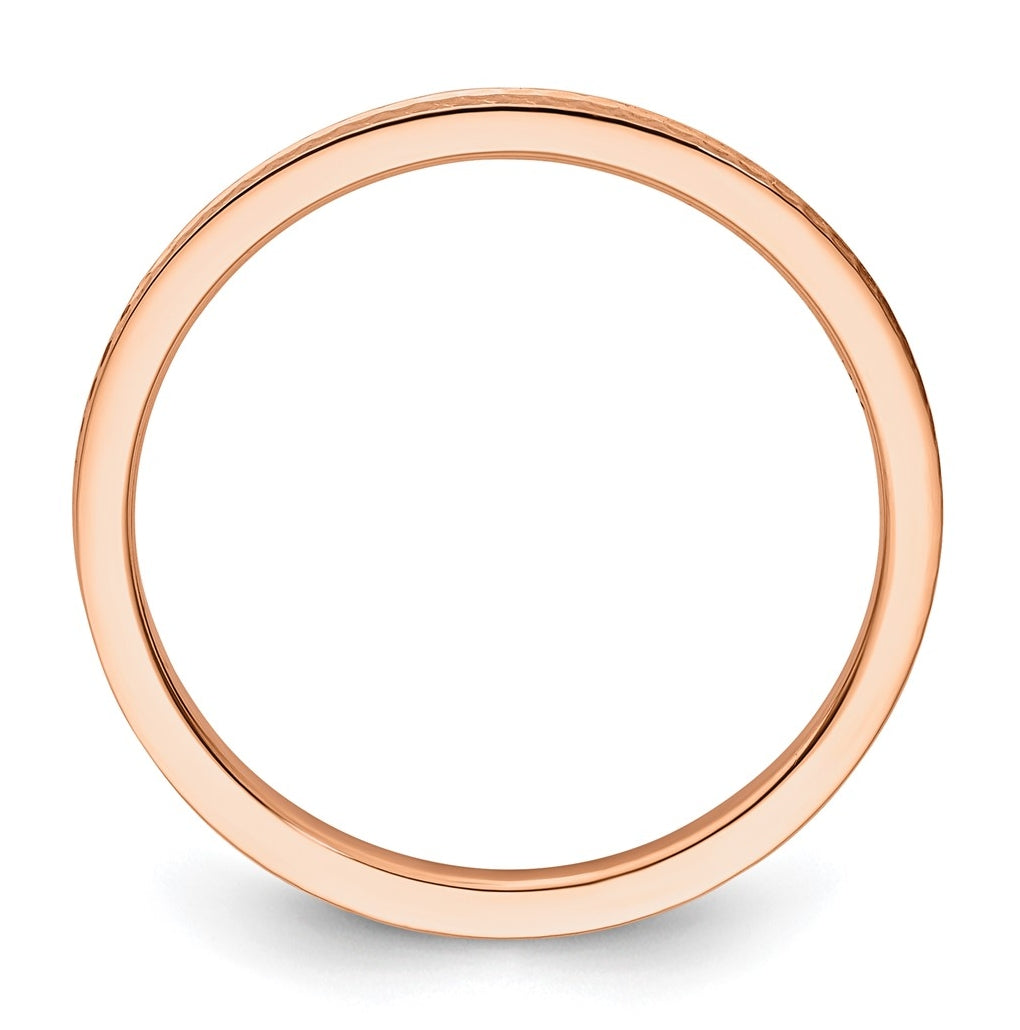 10k Yellow Or White Or Rose Gold 1.2mm Criss-Cross Pattern Stackable Band