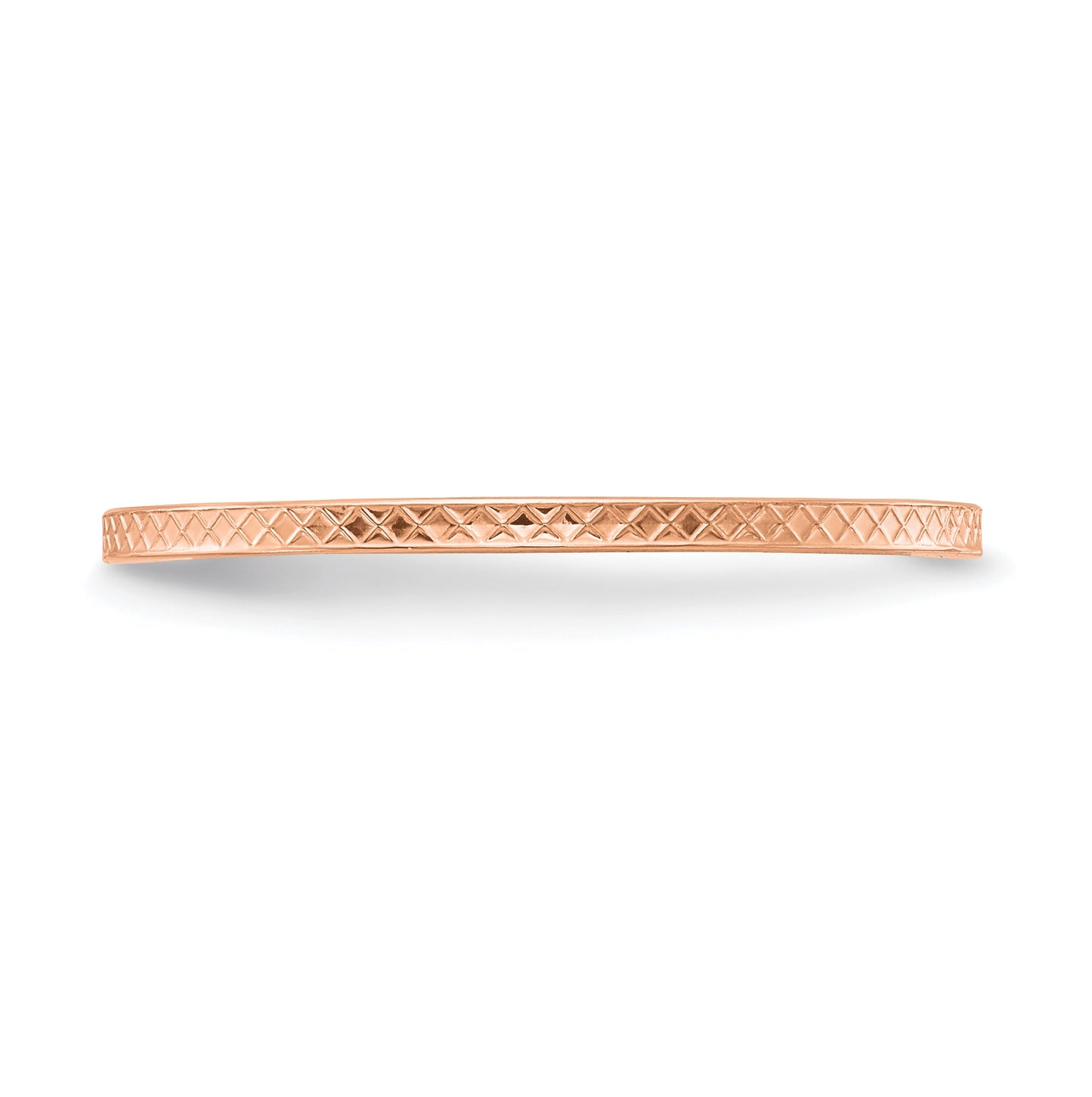10K Rose Gold 1.2mm Criss-Cross Pattern Stackable Band Size 5