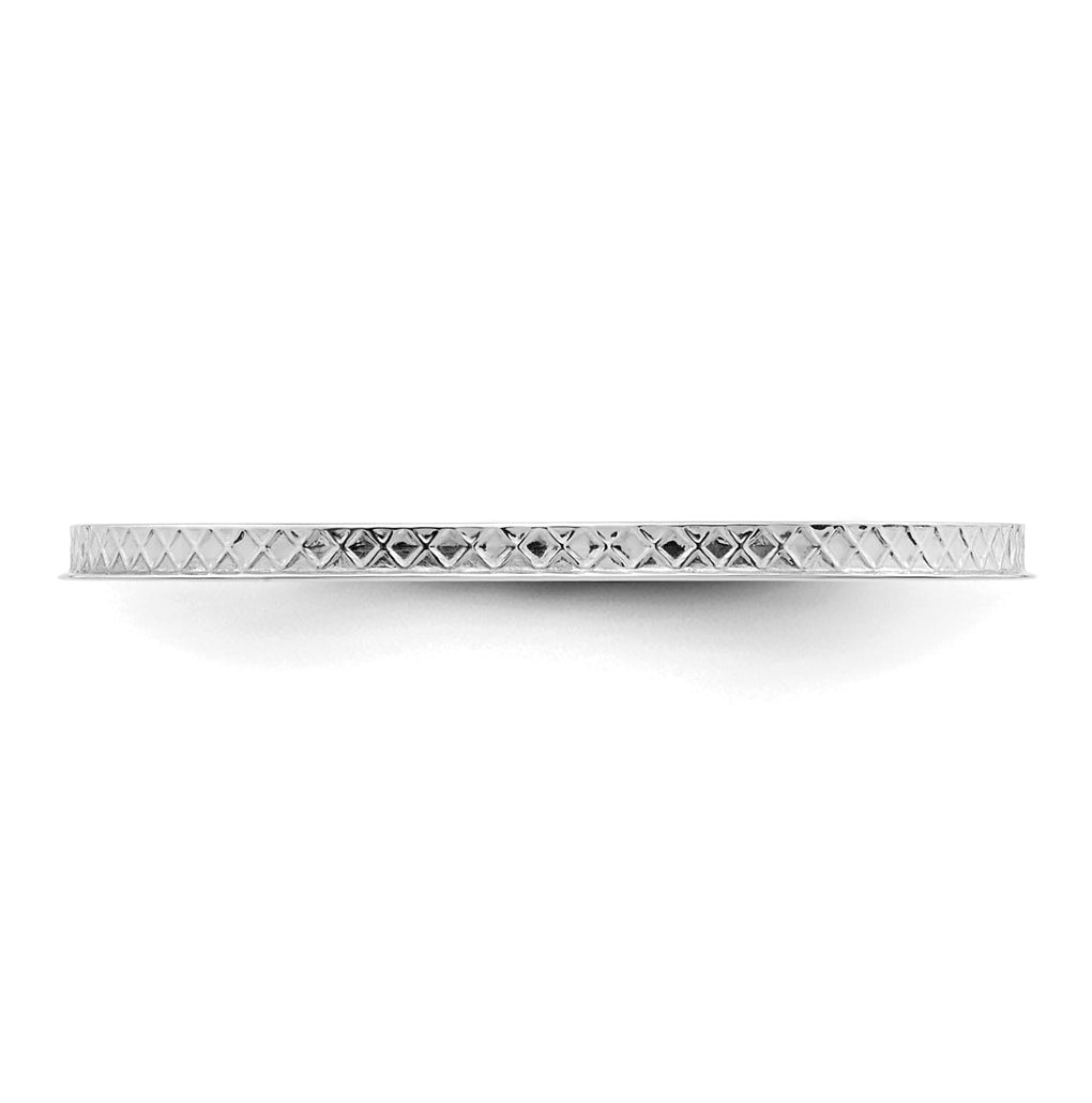 10k Yellow Or White Or Rose Gold 1.2mm Criss-Cross Pattern Stackable Band