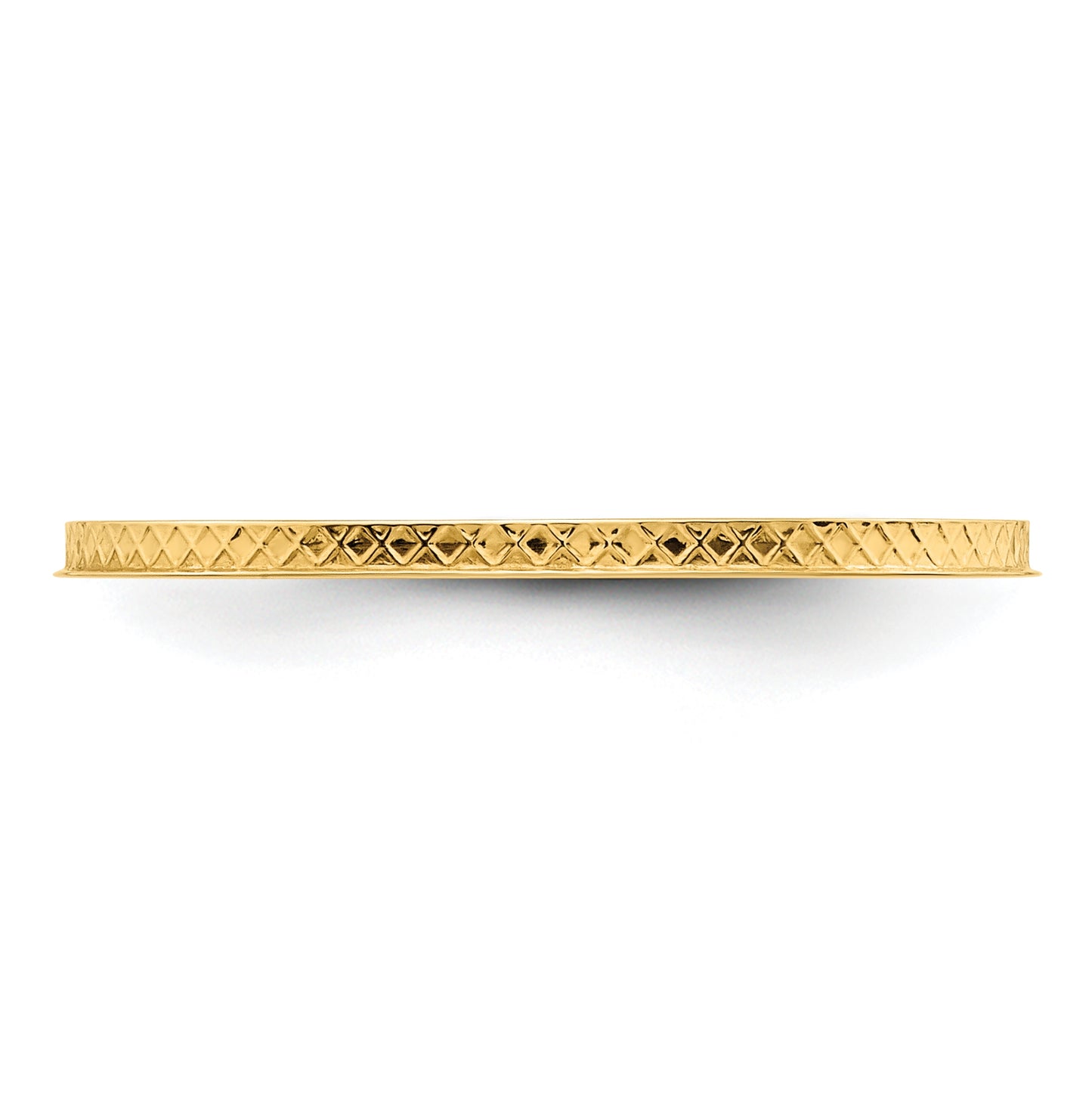 10K Yellow Gold 1.2mm Criss-Cross Pattern Stackable Band Size 4.5