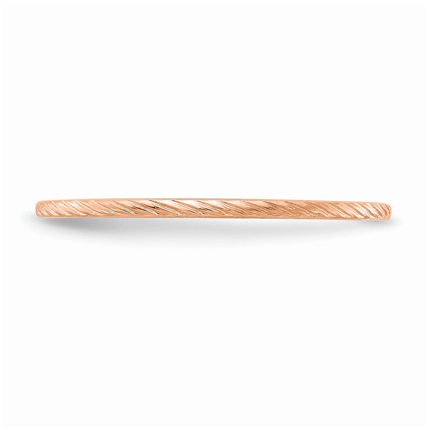 10k Yellow Or White Or Rose Gold 1.2mm Twisted Wire Pattern Stackable Band