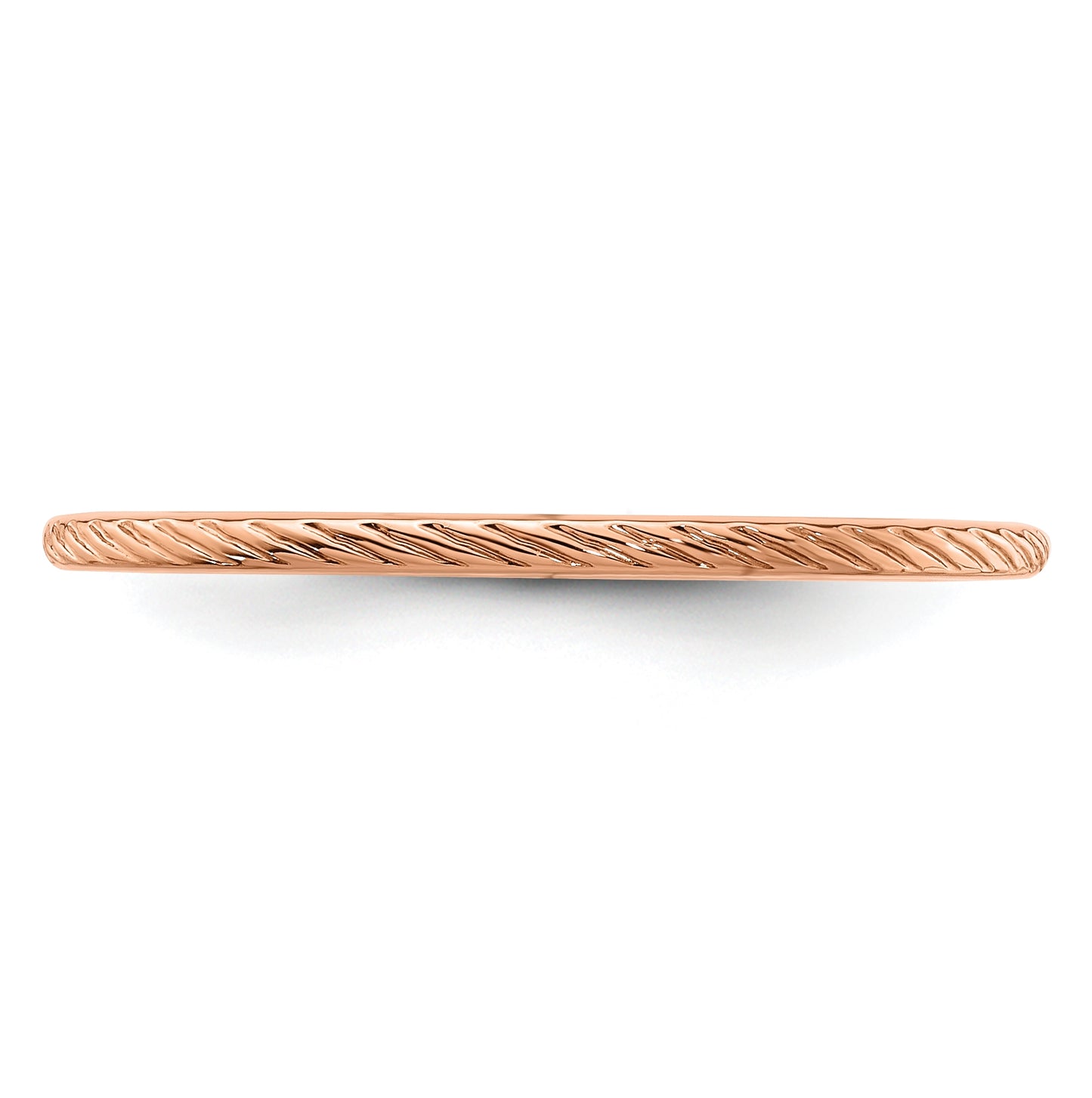 10K Rose Gold 1.2mm Twisted Wire Pattern Stackable Band Size 5.5