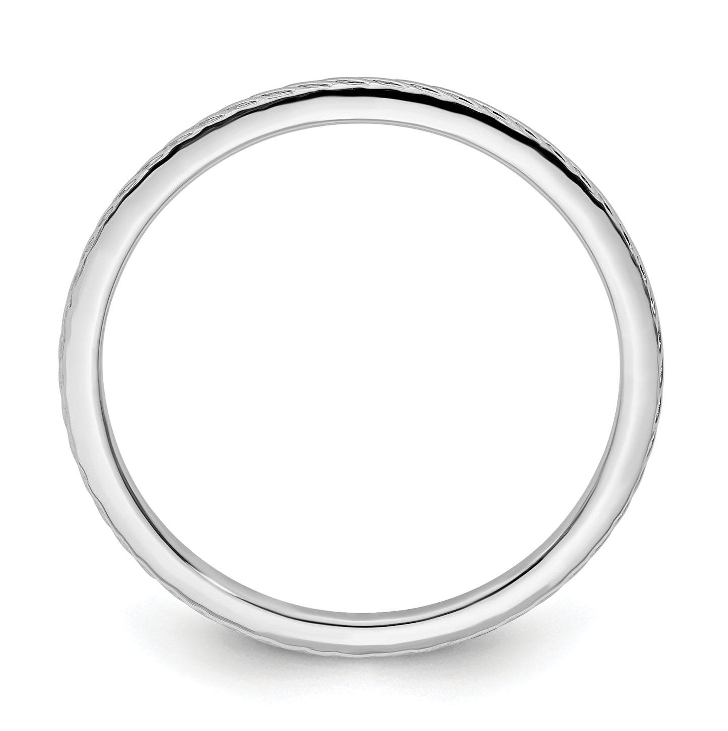 10K White Gold 1.2mm Twisted Wire Pattern Stackable Band Size 5.5