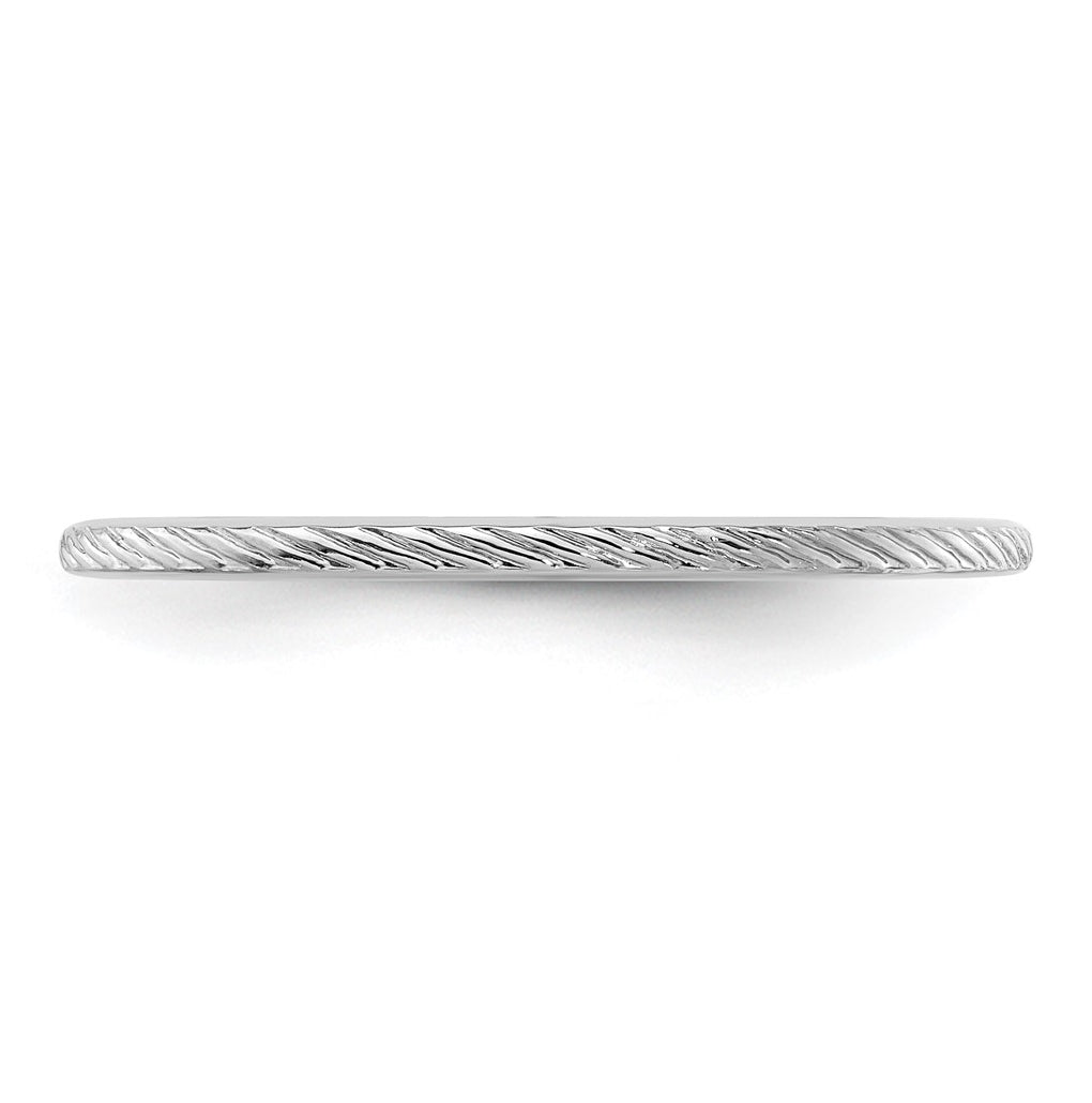 10k Yellow Or White Or Rose Gold 1.2mm Twisted Wire Pattern Stackable Band