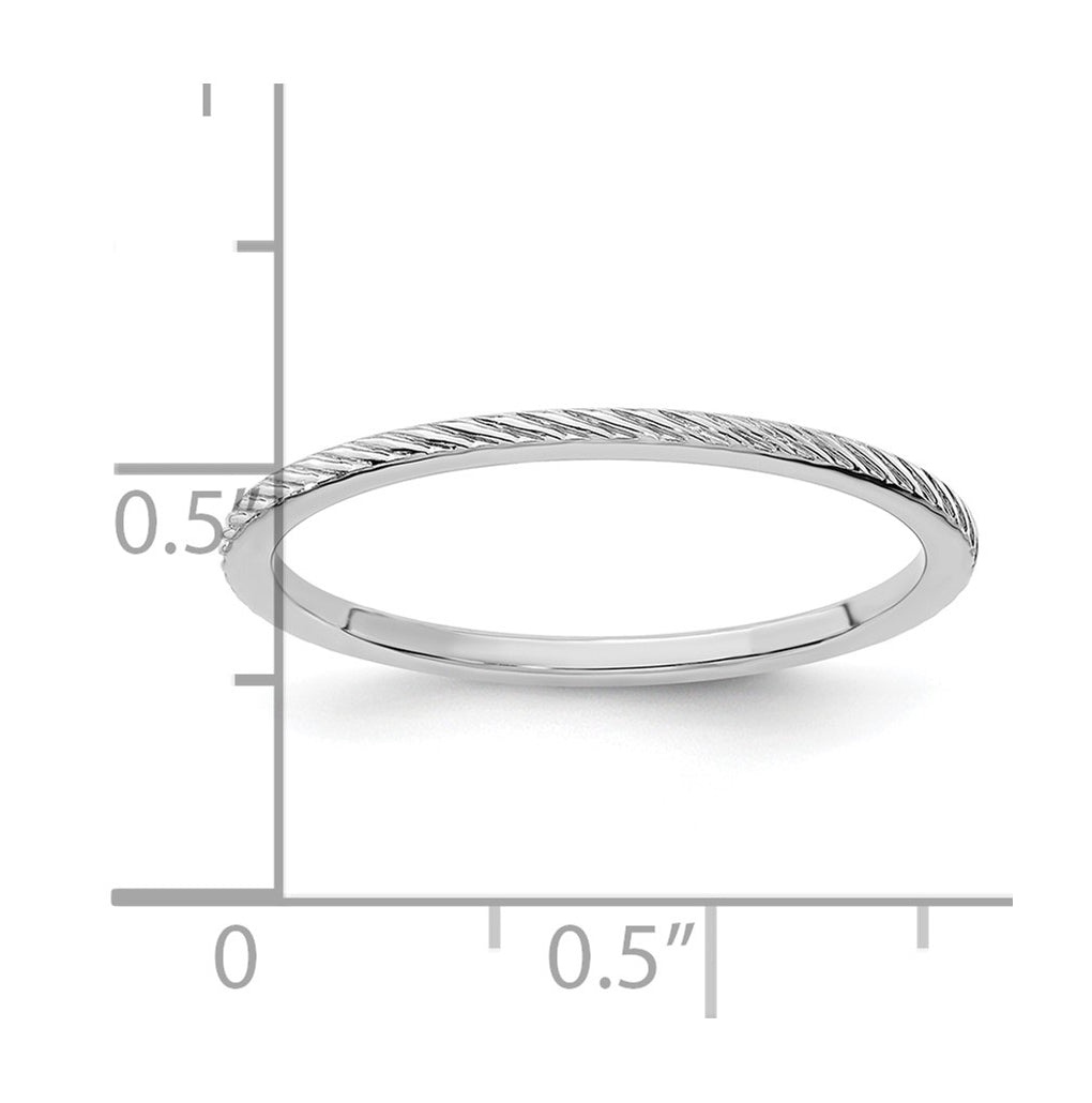 10k Yellow Or White Or Rose Gold 1.2mm Twisted Wire Pattern Stackable Band